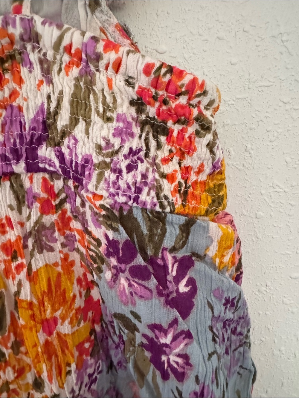 Mimi & Maggie Sundress Patchwork Floral Print Yellow, Purple & Blue Cotton 3T - Picture 5 of 7